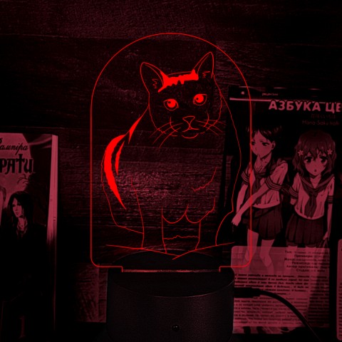 Акриловий 3D світильник-нічник Кіт Бендер Мем