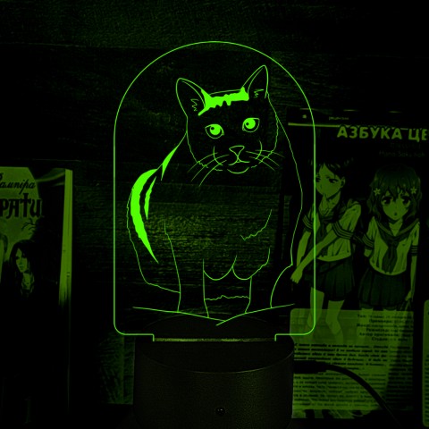 Акриловий 3D світильник-нічник Кіт Бендер Мем