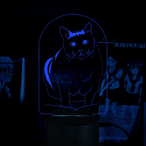 Акриловий 3D світильник-нічник Кіт Бендер Мем