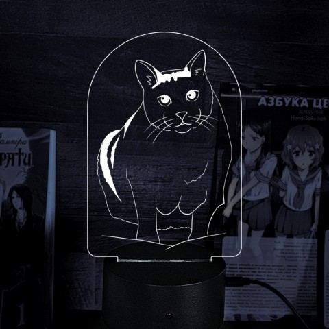 Акриловий 3D світильник-нічник Кіт Бендер Мем