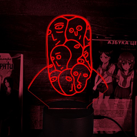 Акриловий 3D світильник-нічник Обличчя Абстракція