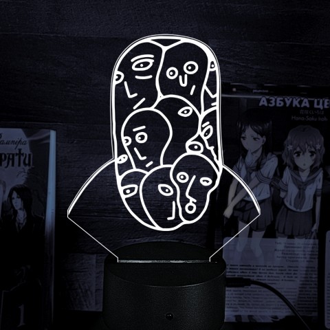 Акриловий 3D світильник-нічник Обличчя Абстракція