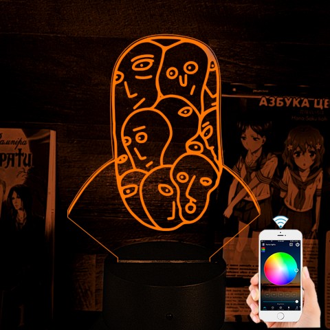 Акриловий 3D світильник-нічник Обличчя Абстракція
