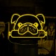 Акриловий 3D світильник-нічник Мопс із сосискою