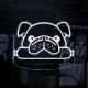 Акриловий 3D світильник-нічник Мопс із сосискою