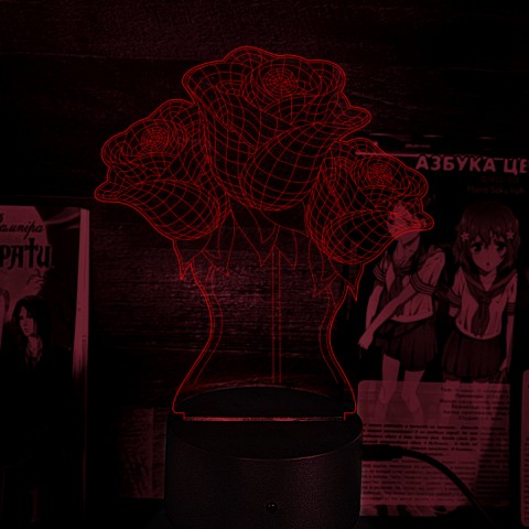 Акриловий 3D світильник-нічник 3D Троянди