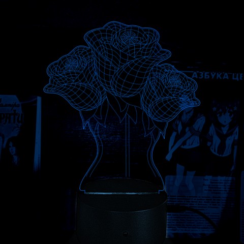 Акриловий 3D світильник-нічник 3D Троянди