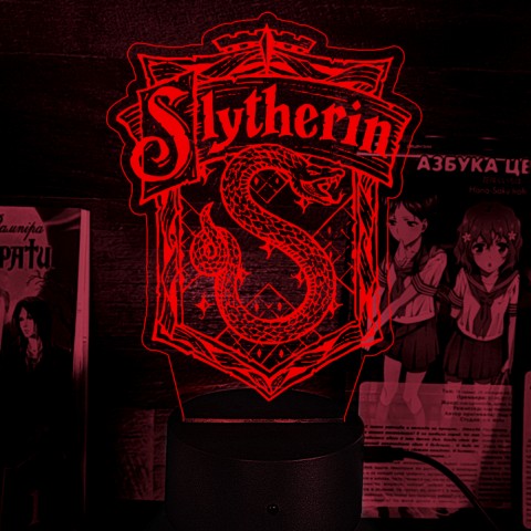 Акриловый 3D светильник-ночник Harry Potter Slytherin Слизерин