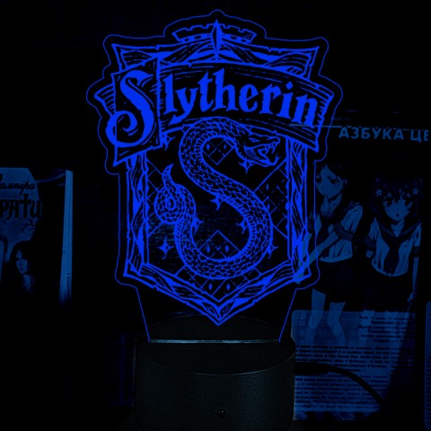 Акриловый 3D светильник-ночник Harry Potter Slytherin Слизерин