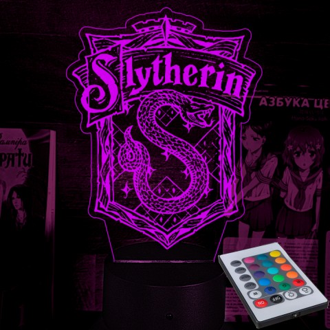 Акриловый 3D светильник-ночник Harry Potter Slytherin Слизерин