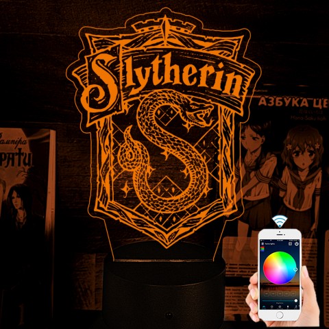 Акриловый 3D светильник-ночник Harry Potter Slytherin Слизерин
