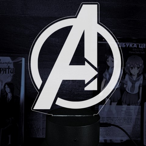 Акриловий 3D світильник-ночник Мстители