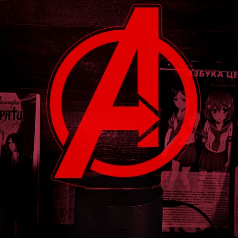 Акриловий 3D світильник-ночник Мстители