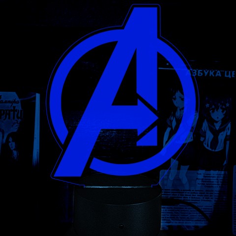 Акриловий 3D світильник-ночник Мстители