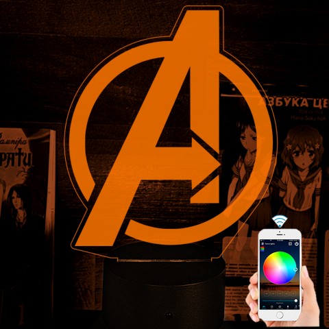 Акриловий 3D світильник-ночник Мстители