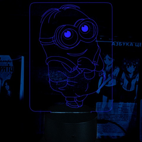 Акриловий 3D світильник-ночник Посіпаки Боб "Нікчемний я"