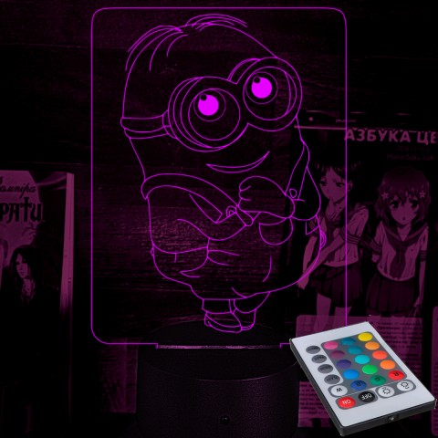 Акриловий 3D світильник-ночник Посіпаки Боб "Нікчемний я"