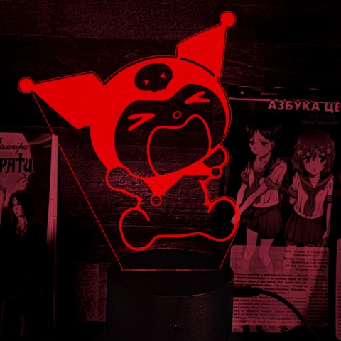 Акриловий 3D світильник-нічник Куромі Onegai My Melody