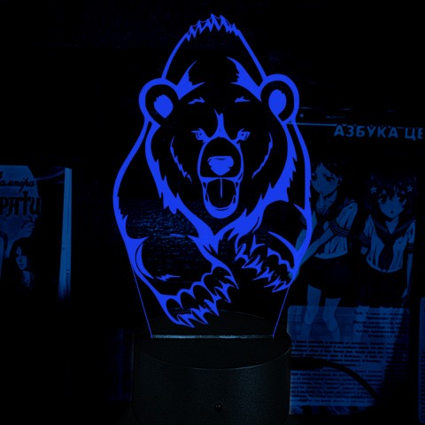 Акриловий 3D світильник-нічник Ведмідь