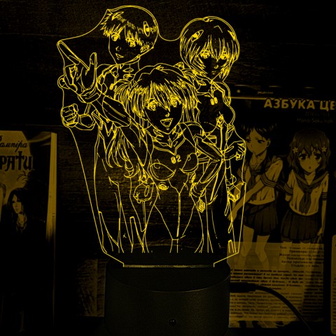 Акриловий 3D світильник-ночник Євангеліон