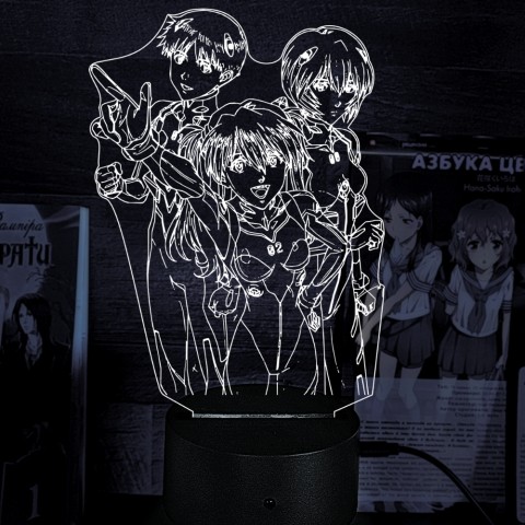 Акриловий 3D світильник-ночник Євангеліон