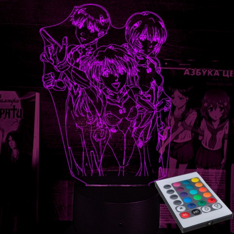 Акриловий 3D світильник-ночник Євангеліон