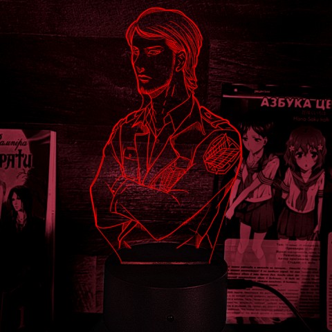 Акриловий 3D світильник-ночник Атака Титанів Жан Кірштайн