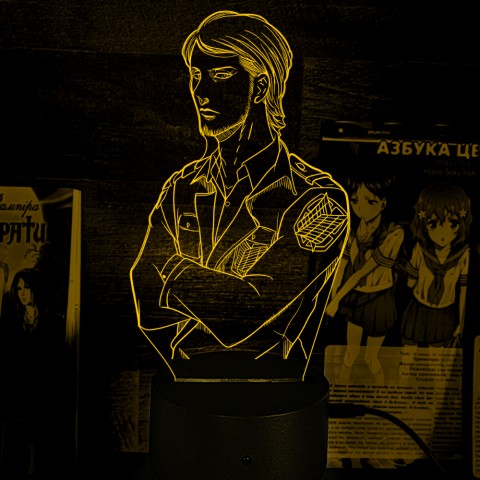 Акриловий 3D світильник-ночник Атака Титанів Жан Кірштайн