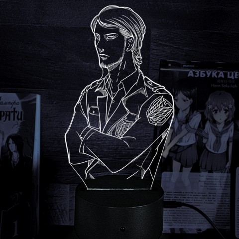 Акриловий 3D світильник-ночник Атака Титанів Жан Кірштайн