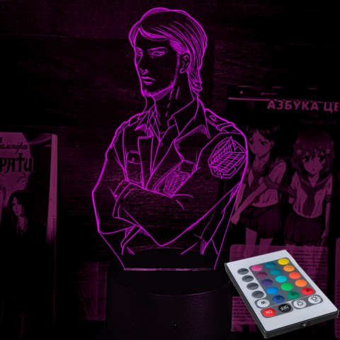 Акриловий 3D світильник-ночник Атака Титанів Жан Кірштайн