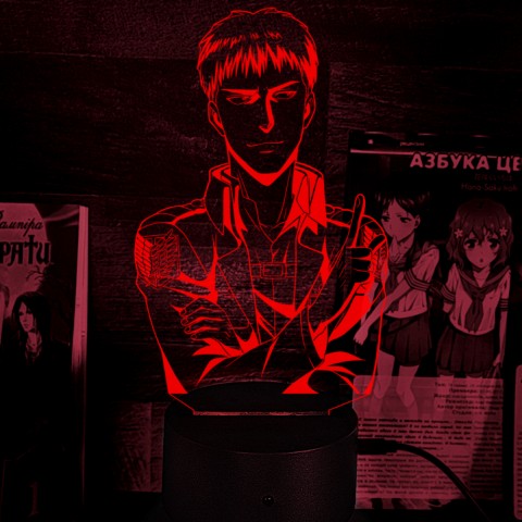 Акриловий 3D світильник-ночник Атака Титанів Жан Кірштайн