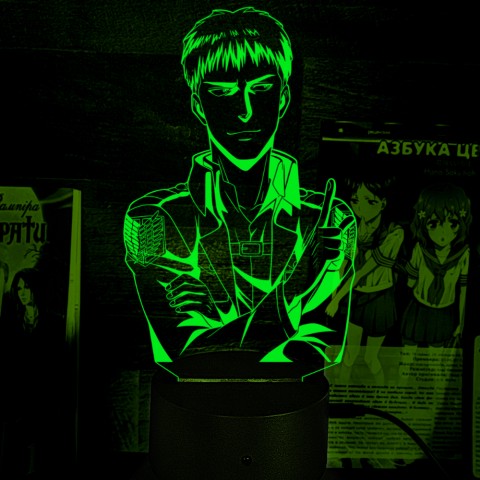 Акриловий 3D світильник-ночник Атака Титанів Жан Кірштайн