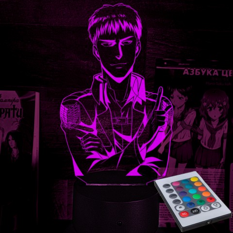 Акриловий 3D світильник-ночник Атака Титанів Жан Кірштайн