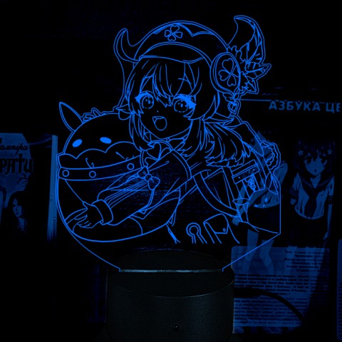Акриловий 3D світильник-нічник Genshin Impact Клі
