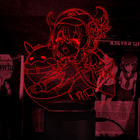 Акриловий 3D світильник-нічник Genshin Impact Клі