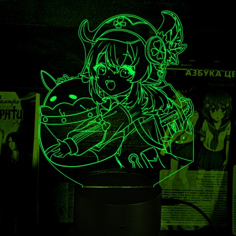 Акриловий 3D світильник-нічник Genshin Impact Клі