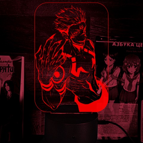 Акриловий 3D світильник-ночник Юджі Ітадорі Магічна битва