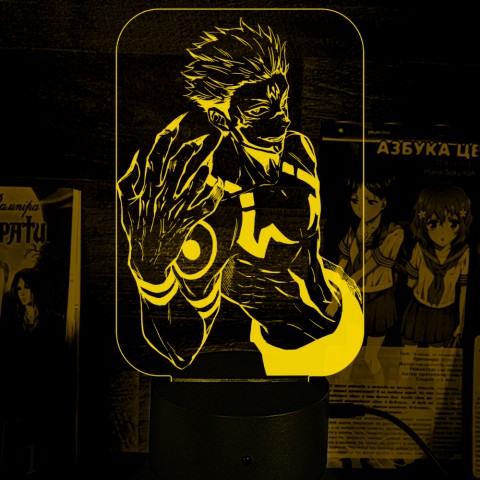 Акриловий 3D світильник-ночник Юджі Ітадорі Магічна битва