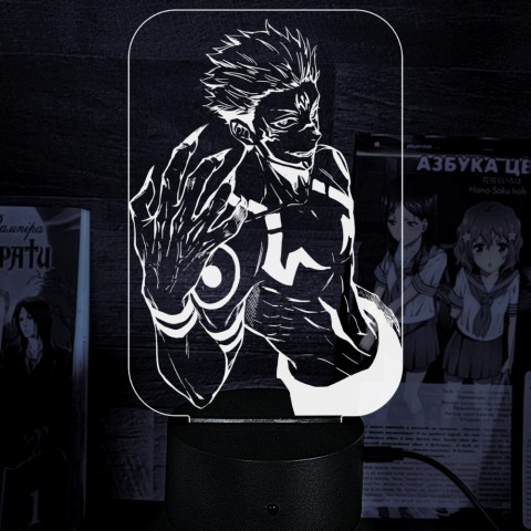 Акриловий 3D світильник-ночник Юджі Ітадорі Магічна битва