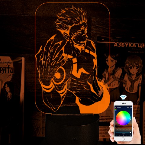 Акриловий 3D світильник-ночник Юджі Ітадорі Магічна битва