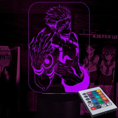 Акриловий 3D світильник-ночник Юджі Ітадорі Магічна битва