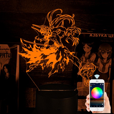 Акриловий 3D світильник-нічник Ічиго Куросакі 