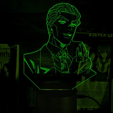 Акриловий 3D світильник-нічник Йошикаге Кіра JoJo's Bizarre Adventure Химерні пригоди ДжоДжо