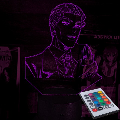 Акриловий 3D світильник-нічник Йошикаге Кіра JoJo's Bizarre Adventure Химерні пригоди ДжоДжо