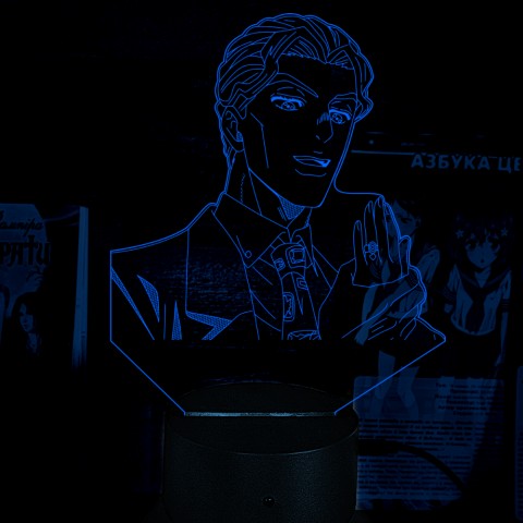 Акриловий 3D світильник-нічник Йошикаге Кіра JoJo's Bizarre Adventure Химерні пригоди ДжоДжо