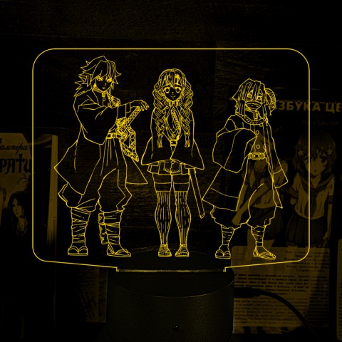 Акриловий 3D світильник-нічник Клинок що розсікає демонів