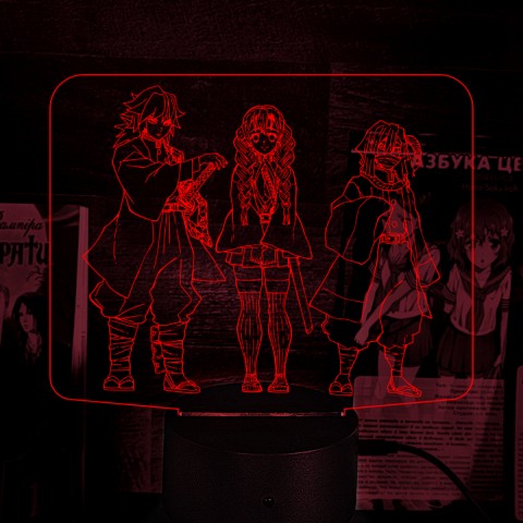 Акриловий 3D світильник-нічник Клинок що розсікає демонів