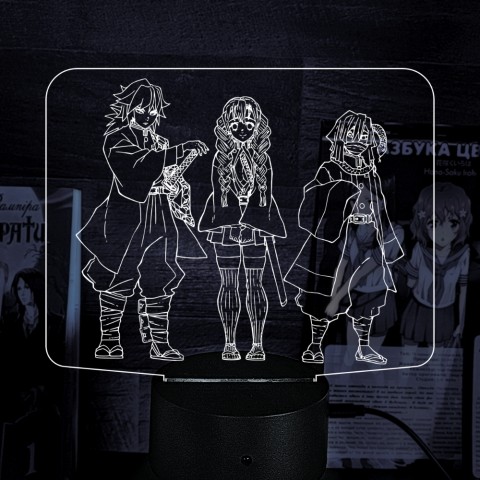 Акриловий 3D світильник-нічник Клинок що розсікає демонів