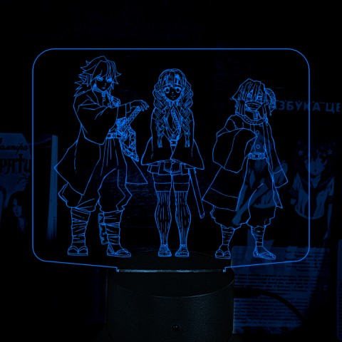 Акриловий 3D світильник-нічник Клинок що розсікає демонів