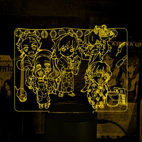Акриловий 3D світильник-нічник Клинок що розсікає демонів
